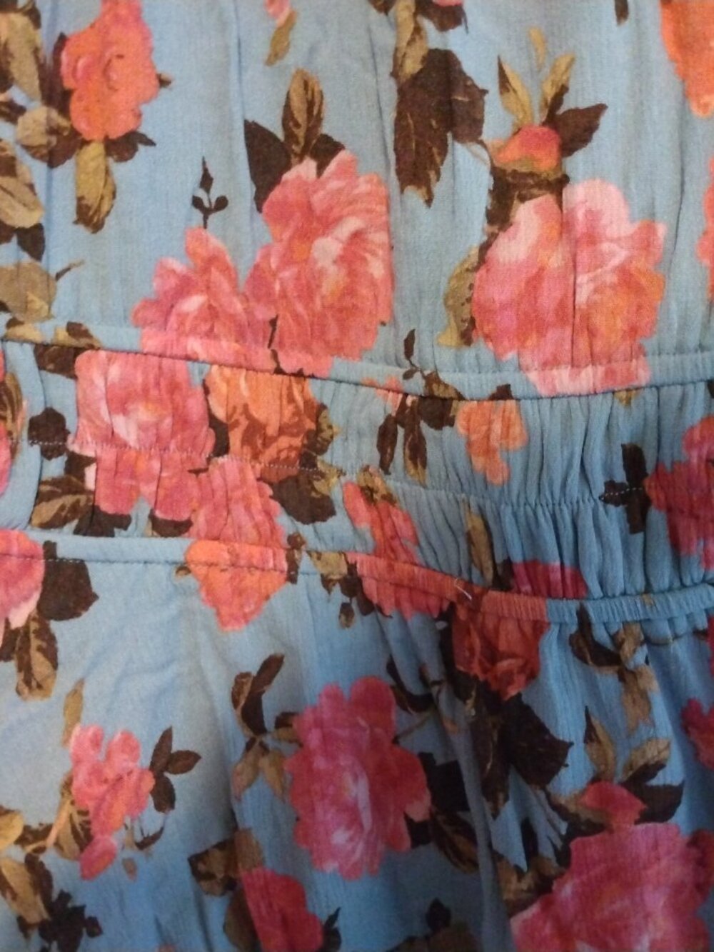 Torrid Blue Floral Top Shirt Plus 3 (22/24) Peplum Babydoll Romantic Cottagecore - Picture 3 of 5